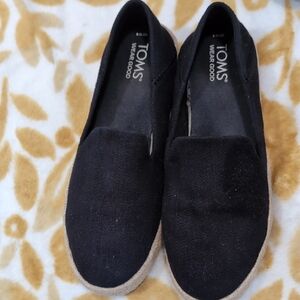 TOMS Black Slip-On Shoes